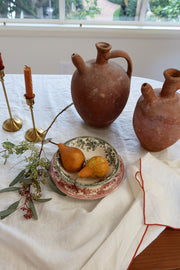 White & Terracotta Tablecloth