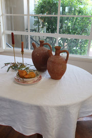 White & Terracotta Tablecloth